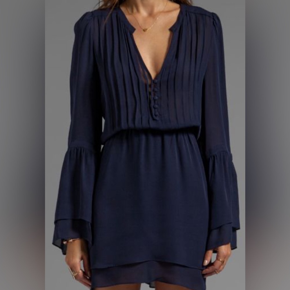 Parker Navy Dress Long Sleeve Medium